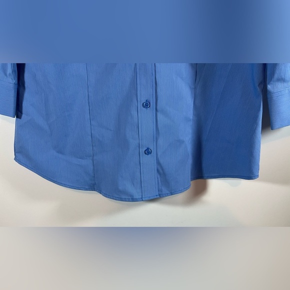 Women’s New York & Co Stretch Periwinkle Blue Button Front - Picture 3 of 11